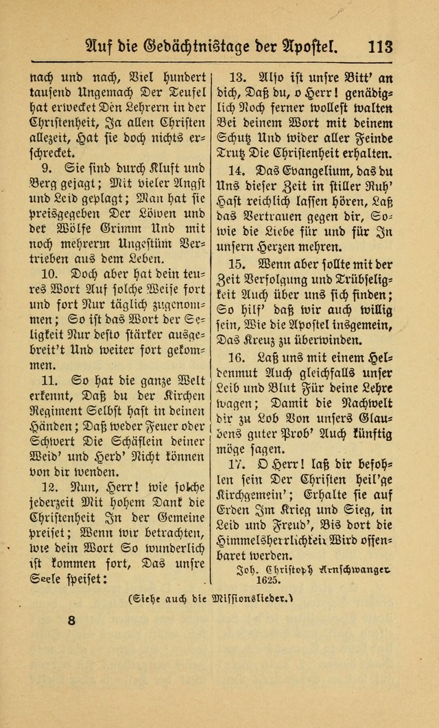 Gesangbuch für Gemeinden des Evangelisch-Lutherischen Bekenntnisses (14th ed.) page 113