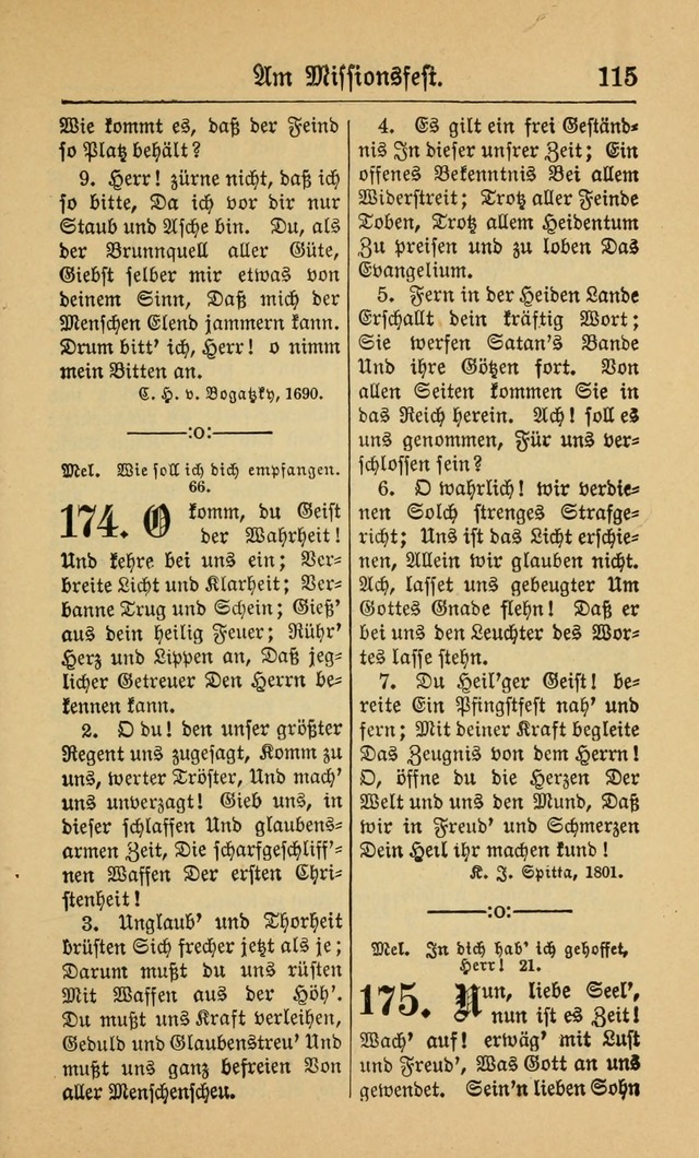 Gesangbuch für Gemeinden des Evangelisch-Lutherischen Bekenntnisses (14th ed.) page 115