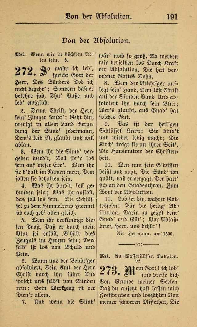 Gesangbuch für Gemeinden des Evangelisch-Lutherischen Bekenntnisses (14th ed.) page 191