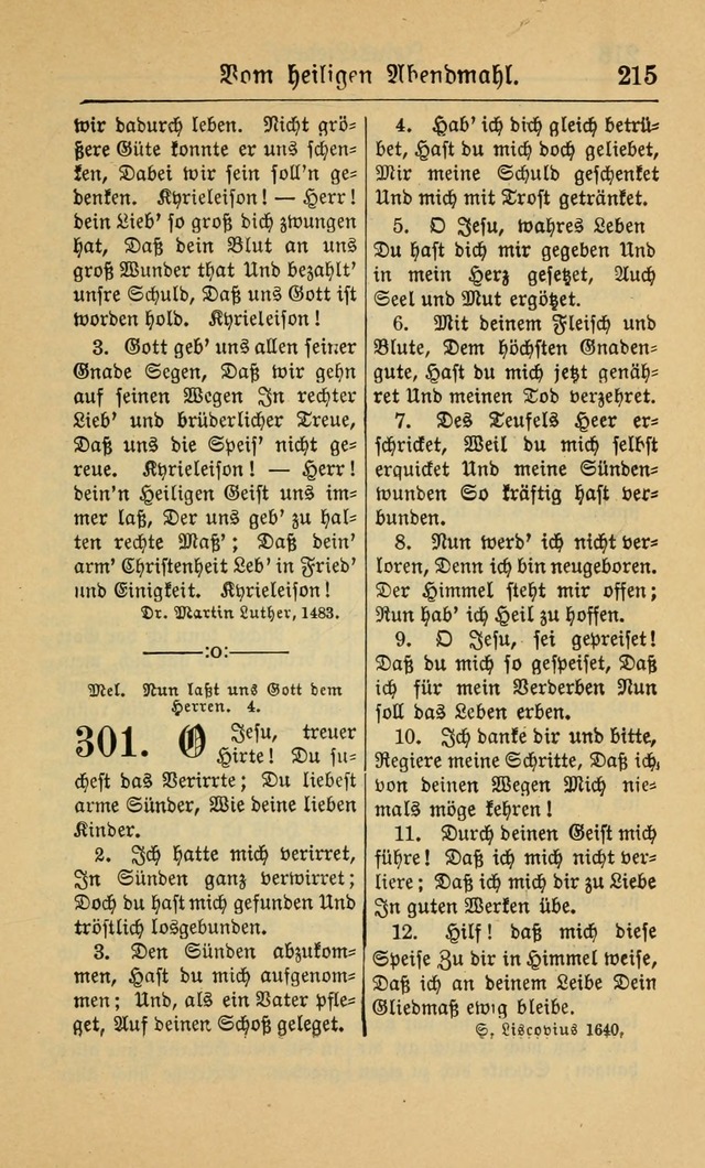 Gesangbuch für Gemeinden des Evangelisch-Lutherischen Bekenntnisses (14th ed.) page 215