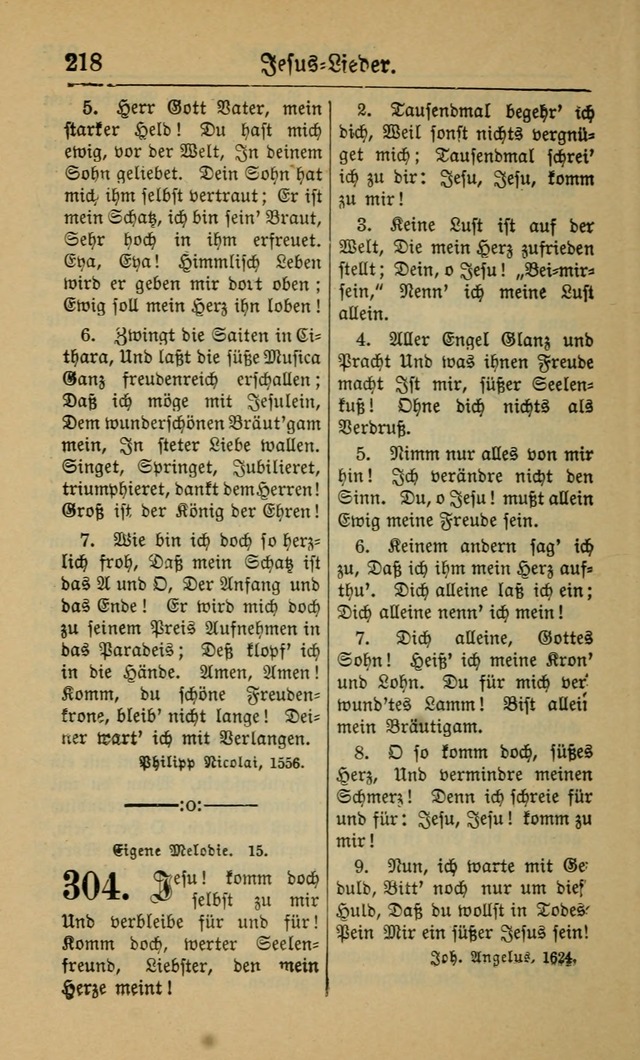 Gesangbuch für Gemeinden des Evangelisch-Lutherischen Bekenntnisses (14th ed.) page 218