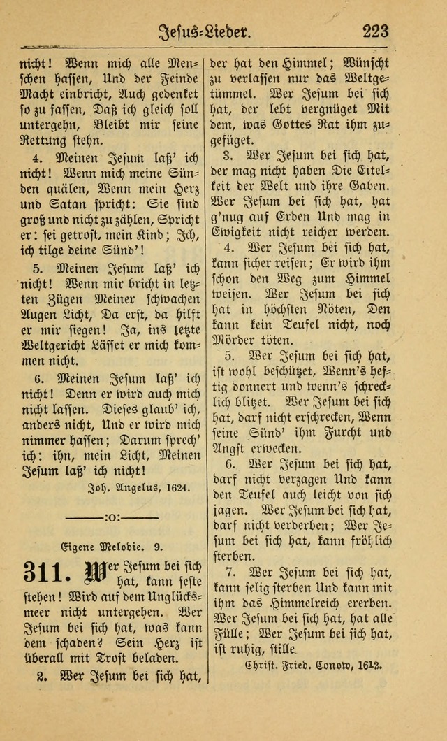 Gesangbuch für Gemeinden des Evangelisch-Lutherischen Bekenntnisses (14th ed.) page 223