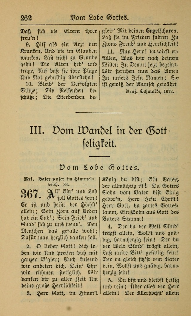 Gesangbuch für Gemeinden des Evangelisch-Lutherischen Bekenntnisses (14th ed.) page 262