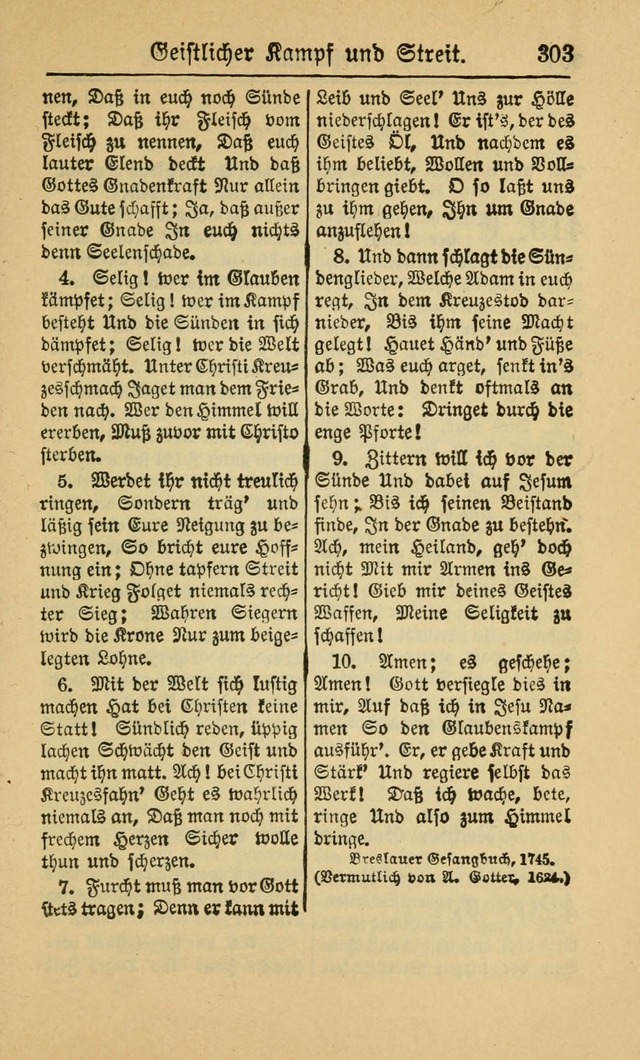 Gesangbuch für Gemeinden des Evangelisch-Lutherischen Bekenntnisses (14th ed.) page 303