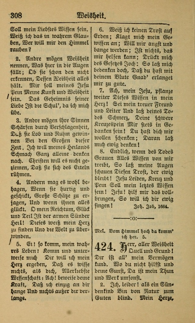 Gesangbuch für Gemeinden des Evangelisch-Lutherischen Bekenntnisses (14th ed.) page 308