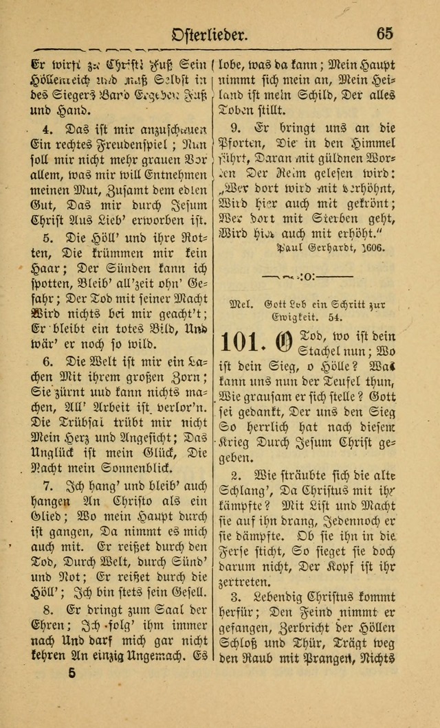 Gesangbuch für Gemeinden des Evangelisch-Lutherischen Bekenntnisses (14th ed.) page 65