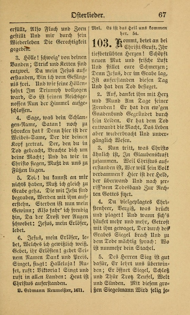 Gesangbuch für Gemeinden des Evangelisch-Lutherischen Bekenntnisses (14th ed.) page 67