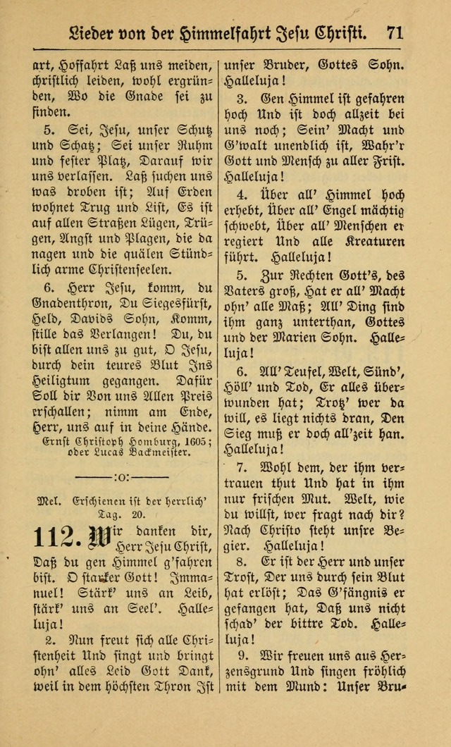 Gesangbuch für Gemeinden des Evangelisch-Lutherischen Bekenntnisses (14th ed.) page 71