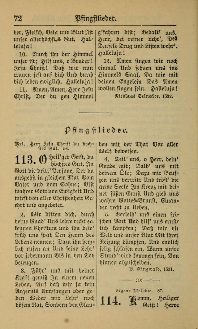 Gesangbuch für Gemeinden des Evangelisch-Lutherischen Bekenntnisses (14th ed.) page 72