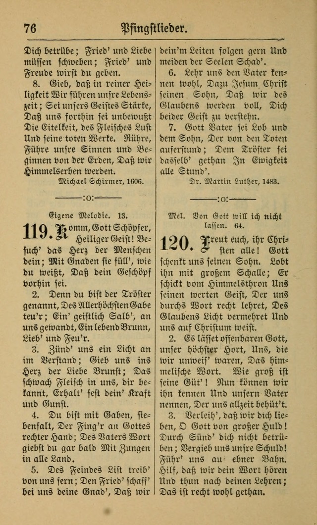 Gesangbuch für Gemeinden des Evangelisch-Lutherischen Bekenntnisses (14th ed.) page 76