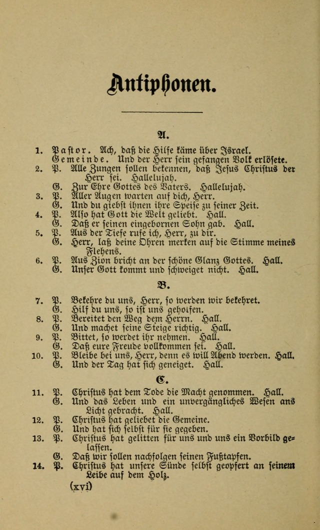 Gesangbuch für Gemeinden des Evangelisch-Lutherischen Bekenntnisses (14th ed.) page xx