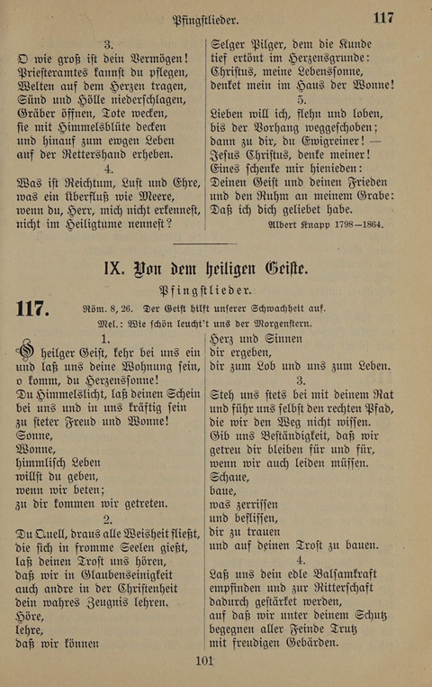 Gesangbuch: zum gottesdienstlichen und häuslichen Gebrauch in Evangelischen Mennoniten-Gemeinden (3rd ed.) page 101