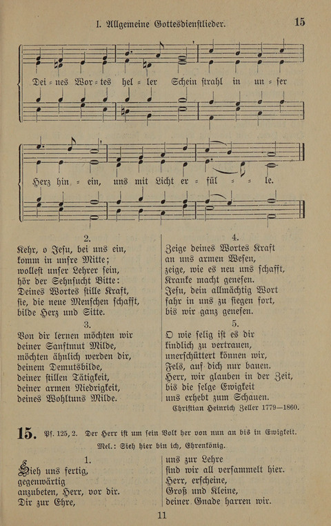 Gesangbuch: zum gottesdienstlichen und häuslichen Gebrauch in Evangelischen Mennoniten-Gemeinden (3rd ed.) page 11