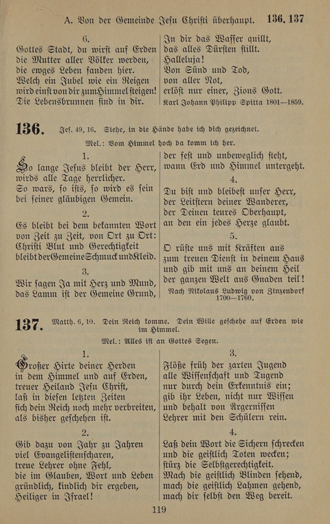 Gesangbuch: zum gottesdienstlichen und häuslichen Gebrauch in Evangelischen Mennoniten-Gemeinden (3rd ed.) page 119