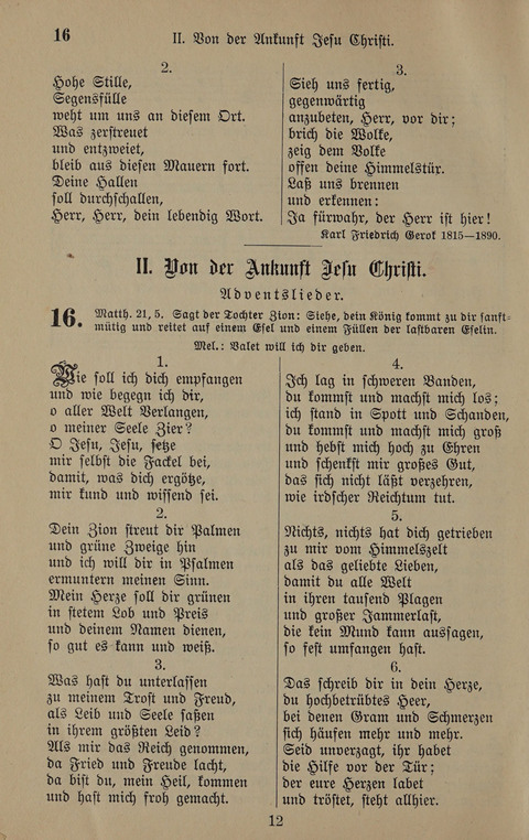 Gesangbuch: zum gottesdienstlichen und häuslichen Gebrauch in Evangelischen Mennoniten-Gemeinden (3rd ed.) page 12