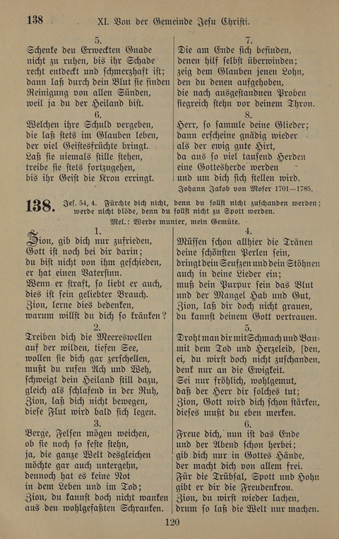 Gesangbuch: zum gottesdienstlichen und häuslichen Gebrauch in Evangelischen Mennoniten-Gemeinden (3rd ed.) page 120