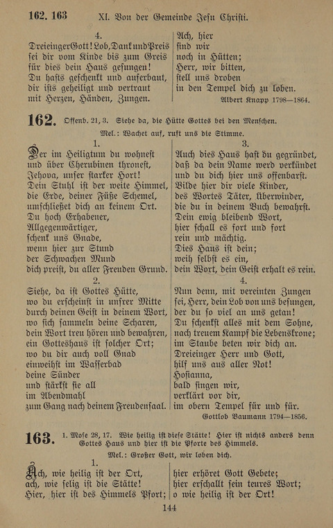 Gesangbuch: zum gottesdienstlichen und häuslichen Gebrauch in Evangelischen Mennoniten-Gemeinden (3rd ed.) page 144