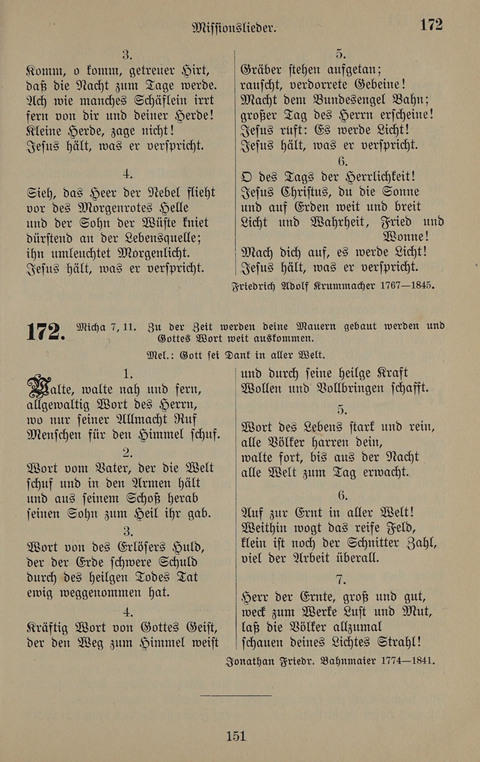 Gesangbuch: zum gottesdienstlichen und häuslichen Gebrauch in Evangelischen Mennoniten-Gemeinden (3rd ed.) page 151