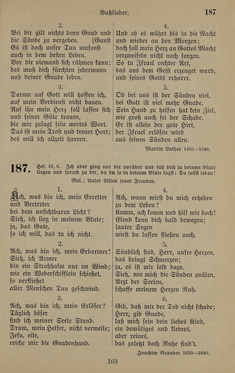 Gesangbuch: zum gottesdienstlichen und häuslichen Gebrauch in Evangelischen Mennoniten-Gemeinden (3rd ed.) page 163