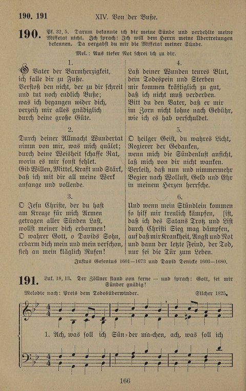 Gesangbuch: zum gottesdienstlichen und häuslichen Gebrauch in Evangelischen Mennoniten-Gemeinden (3rd ed.) page 166