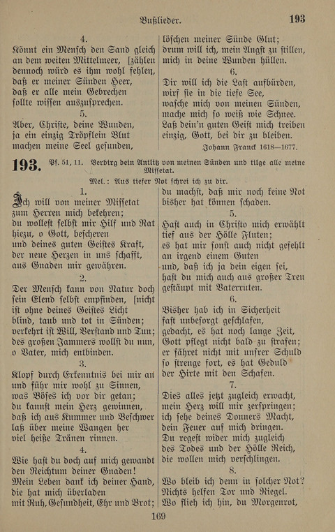 Gesangbuch: zum gottesdienstlichen und häuslichen Gebrauch in Evangelischen Mennoniten-Gemeinden (3rd ed.) page 169