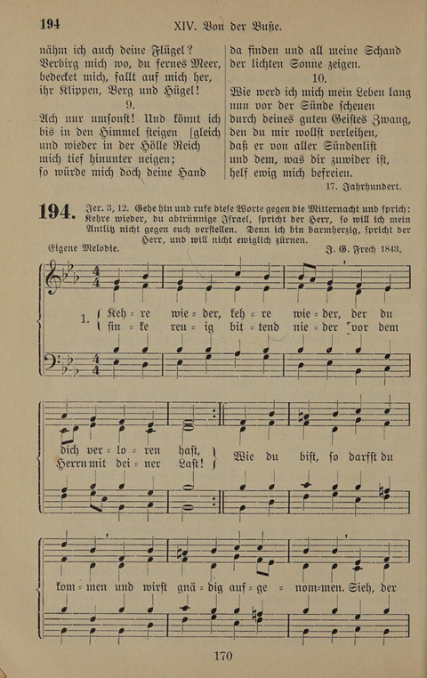 Gesangbuch: zum gottesdienstlichen und häuslichen Gebrauch in Evangelischen Mennoniten-Gemeinden (3rd ed.) page 170