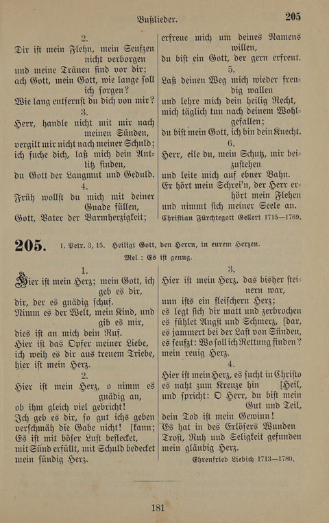 Gesangbuch: zum gottesdienstlichen und häuslichen Gebrauch in Evangelischen Mennoniten-Gemeinden (3rd ed.) page 181