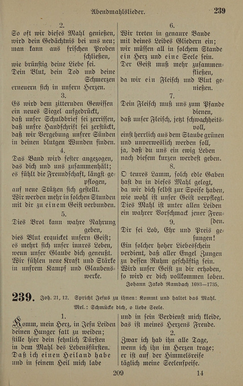 Gesangbuch: zum gottesdienstlichen und häuslichen Gebrauch in Evangelischen Mennoniten-Gemeinden (3rd ed.) page 209