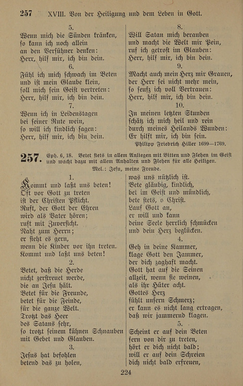 Gesangbuch: zum gottesdienstlichen und häuslichen Gebrauch in Evangelischen Mennoniten-Gemeinden (3rd ed.) page 224