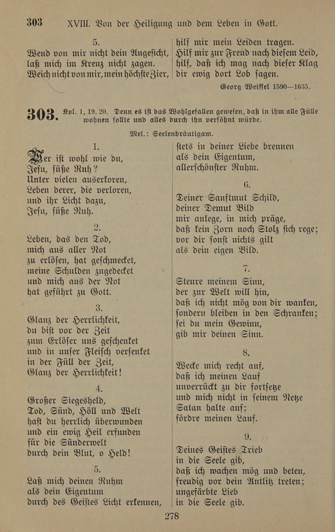 Gesangbuch: zum gottesdienstlichen und häuslichen Gebrauch in Evangelischen Mennoniten-Gemeinden (3rd ed.) page 278