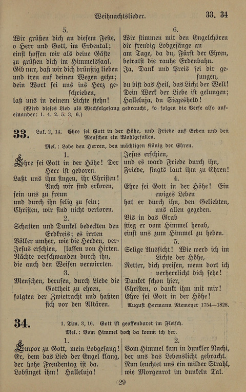 Gesangbuch: zum gottesdienstlichen und häuslichen Gebrauch in Evangelischen Mennoniten-Gemeinden (3rd ed.) page 29