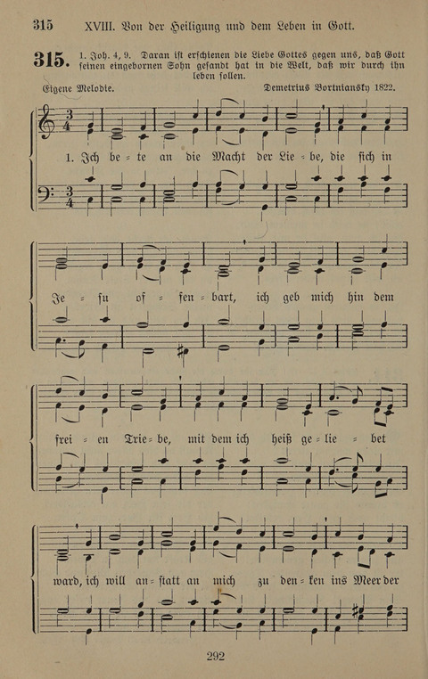 Gesangbuch: zum gottesdienstlichen und häuslichen Gebrauch in Evangelischen Mennoniten-Gemeinden (3rd ed.) page 292