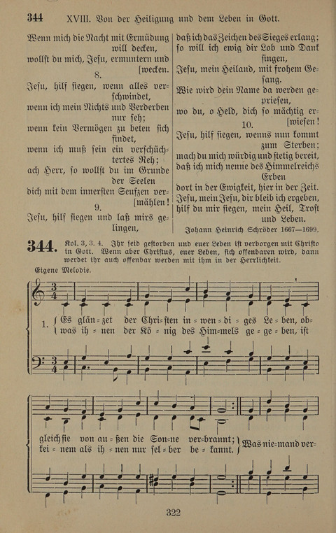 Gesangbuch: zum gottesdienstlichen und häuslichen Gebrauch in Evangelischen Mennoniten-Gemeinden (3rd ed.) page 322