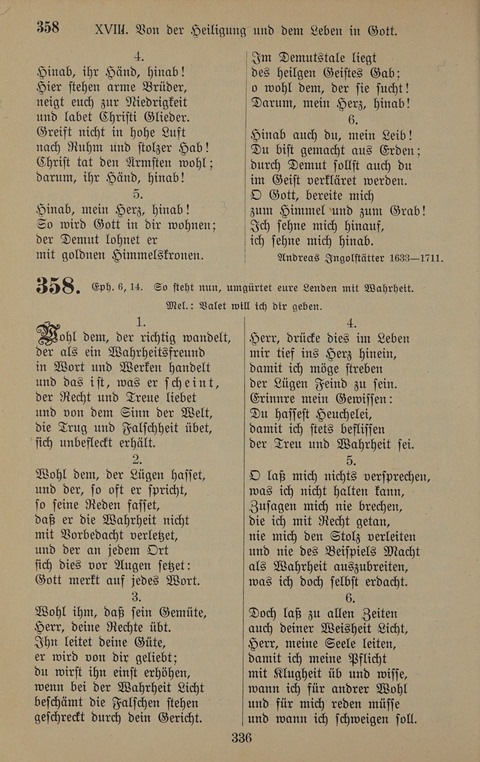 Gesangbuch: zum gottesdienstlichen und häuslichen Gebrauch in Evangelischen Mennoniten-Gemeinden (3rd ed.) page 336