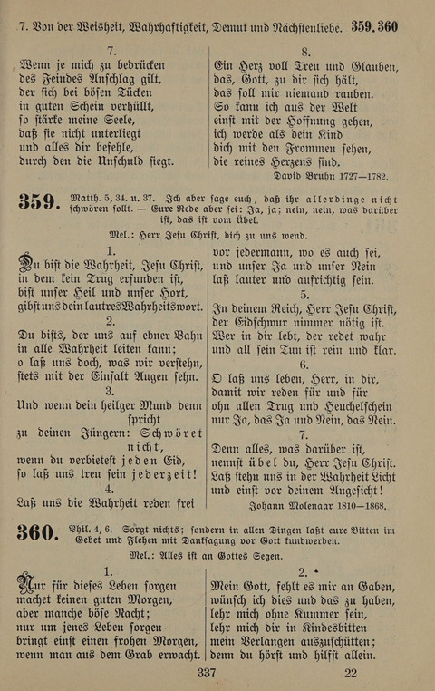 Gesangbuch: zum gottesdienstlichen und häuslichen Gebrauch in Evangelischen Mennoniten-Gemeinden (3rd ed.) page 337