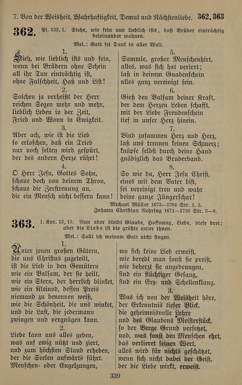 Gesangbuch: zum gottesdienstlichen und häuslichen Gebrauch in Evangelischen Mennoniten-Gemeinden (3rd ed.) page 339