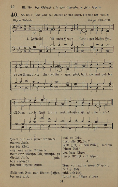 Gesangbuch: zum gottesdienstlichen und häuslichen Gebrauch in Evangelischen Mennoniten-Gemeinden (3rd ed.) page 34