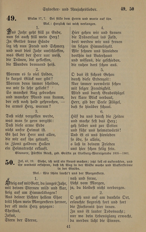 Gesangbuch: zum gottesdienstlichen und häuslichen Gebrauch in Evangelischen Mennoniten-Gemeinden (3rd ed.) page 41