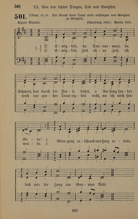 Gesangbuch: zum gottesdienstlichen und häuslichen Gebrauch in Evangelischen Mennoniten-Gemeinden (3rd ed.) page 462