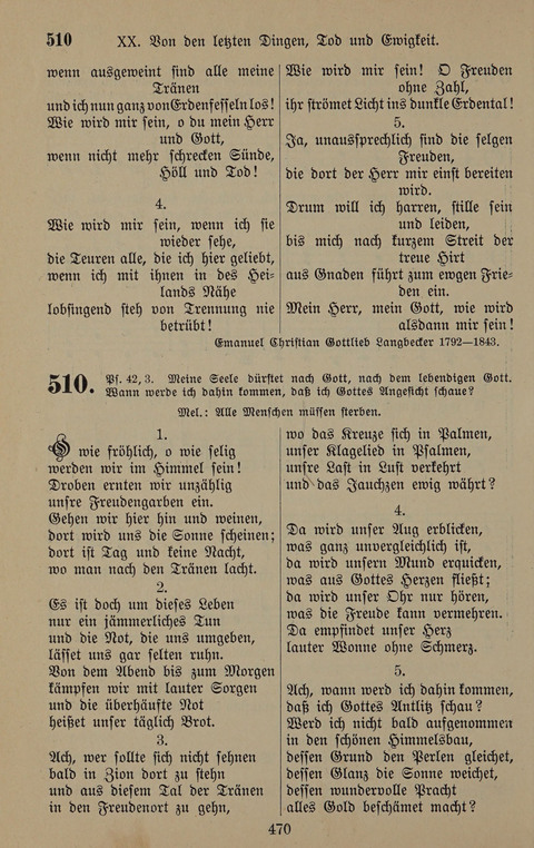 Gesangbuch: zum gottesdienstlichen und häuslichen Gebrauch in Evangelischen Mennoniten-Gemeinden (3rd ed.) page 470