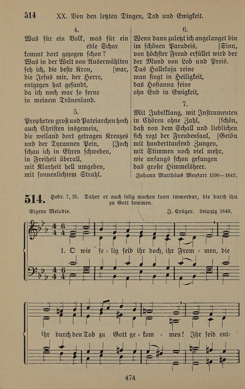 Gesangbuch: zum gottesdienstlichen und häuslichen Gebrauch in Evangelischen Mennoniten-Gemeinden (3rd ed.) page 474