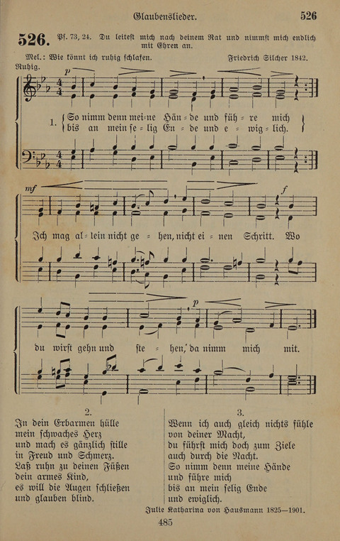 Gesangbuch: zum gottesdienstlichen und häuslichen Gebrauch in Evangelischen Mennoniten-Gemeinden (3rd ed.) page 485