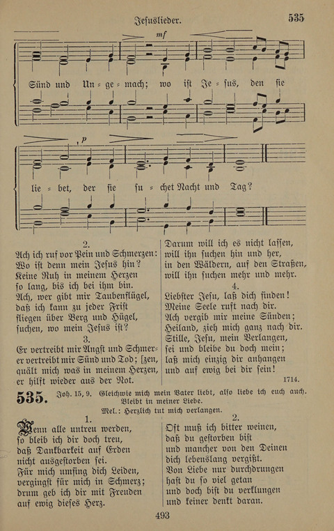 Gesangbuch: zum gottesdienstlichen und häuslichen Gebrauch in Evangelischen Mennoniten-Gemeinden (3rd ed.) page 493