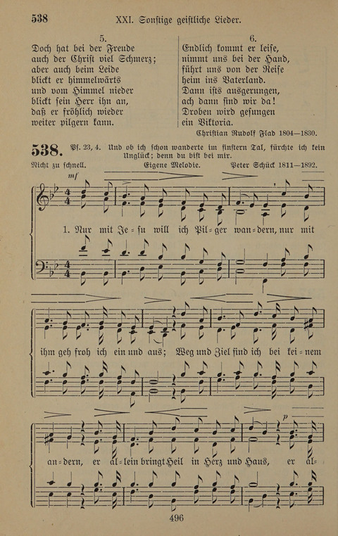 Gesangbuch: zum gottesdienstlichen und häuslichen Gebrauch in Evangelischen Mennoniten-Gemeinden (3rd ed.) page 496