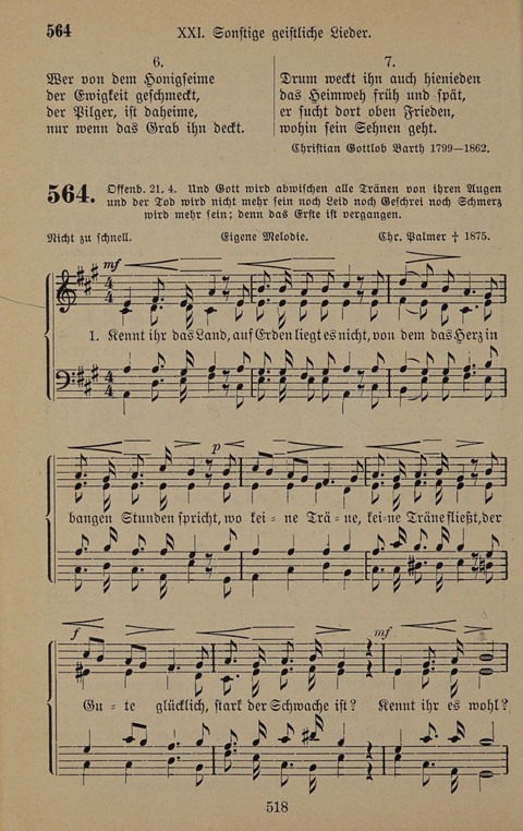 Gesangbuch: zum gottesdienstlichen und häuslichen Gebrauch in Evangelischen Mennoniten-Gemeinden (3rd ed.) page 518