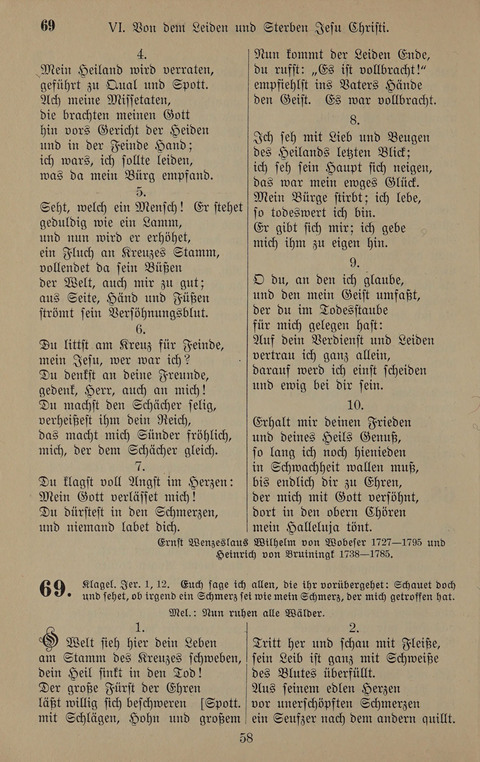 Gesangbuch: zum gottesdienstlichen und häuslichen Gebrauch in Evangelischen Mennoniten-Gemeinden (3rd ed.) page 58