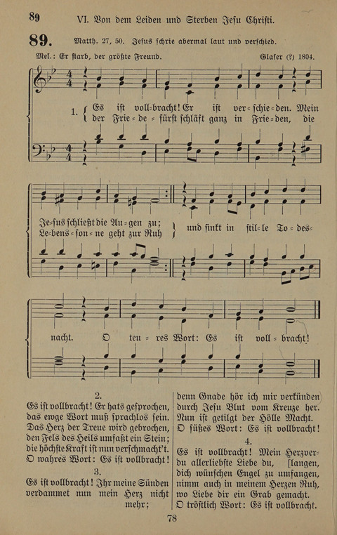 Gesangbuch: zum gottesdienstlichen und häuslichen Gebrauch in Evangelischen Mennoniten-Gemeinden (3rd ed.) page 78