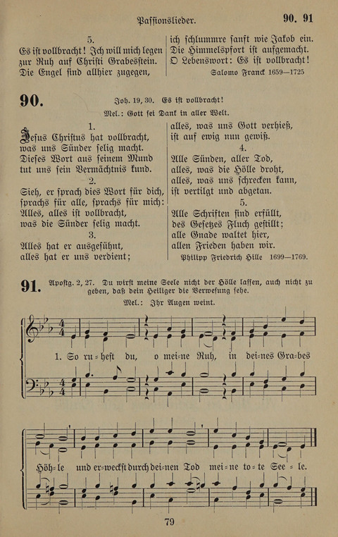 Gesangbuch: zum gottesdienstlichen und häuslichen Gebrauch in Evangelischen Mennoniten-Gemeinden (3rd ed.) page 79