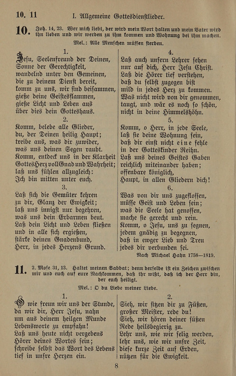 Gesangbuch: zum gottesdienstlichen und häuslichen Gebrauch in Evangelischen Mennoniten-Gemeinden (3rd ed.) page 8