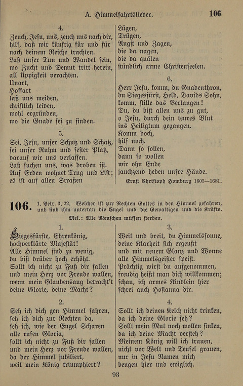 Gesangbuch: zum gottesdienstlichen und häuslichen Gebrauch in Evangelischen Mennoniten-Gemeinden (3rd ed.) page 93